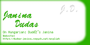 janina dudas business card